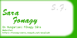 sara fonagy business card